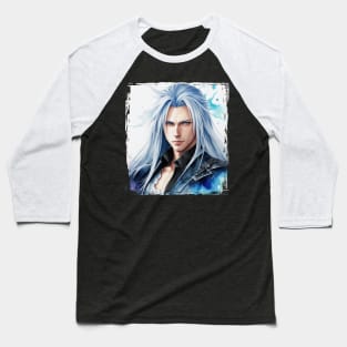 Watercolor of Sephiroth from Final Fantasy Baseball T-Shirt